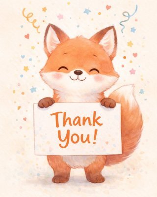 Cute Fox Thank You