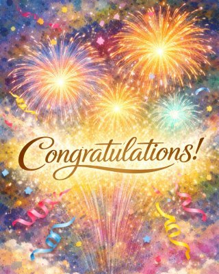 Soft Firework Congratulations